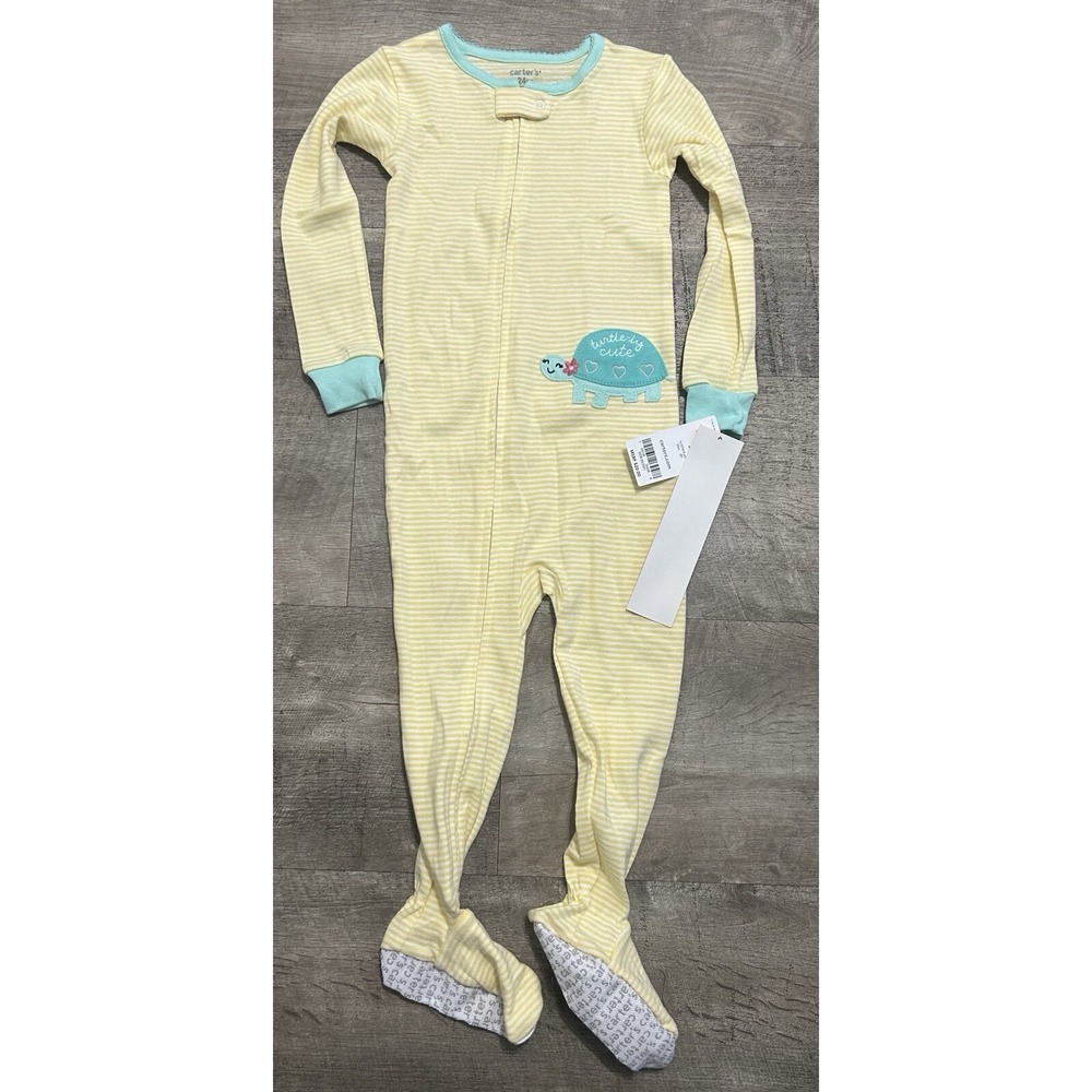 NEW Carter's Baby Unisex‎ Girls Boys Yellow Footed One Piece Sleeper 24 Months